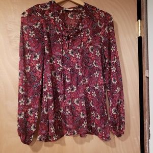 Hollister sheer pink blouse